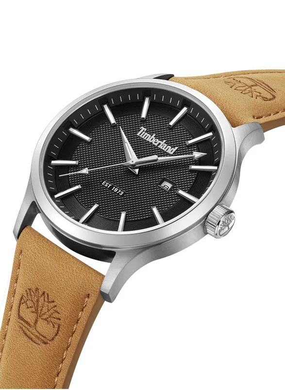 تمبرلاند Timberland Trumbull Quartz - Mens Watch - Black Dial, Tan Leather Strap