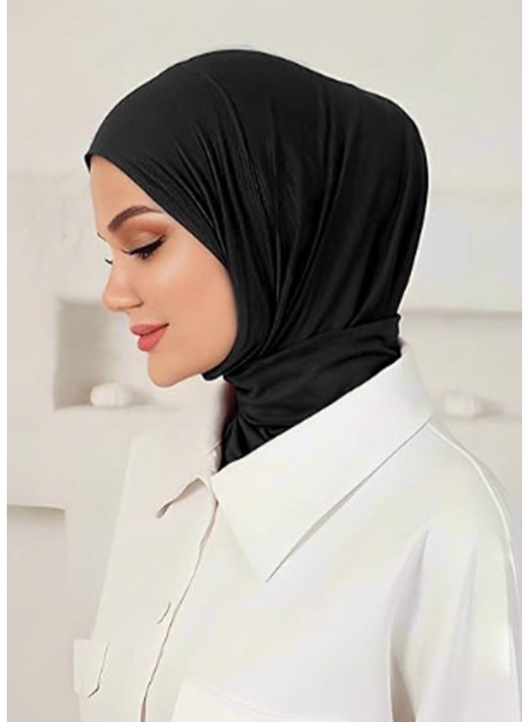 Women's Hijab Muslim Head Scarf Hat - Soft Breathable Cap with 3 Buttons and Ties Neck Cover Suitable for Outdoor Travel Daily Wear - Image 4