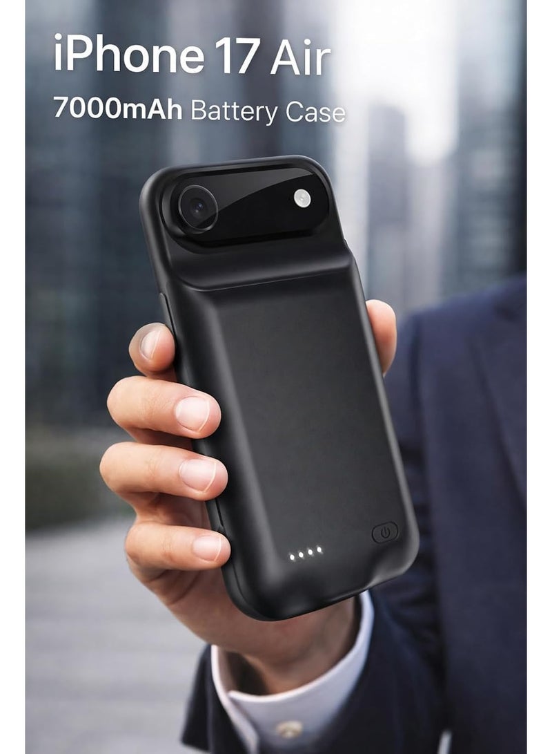 7000mAh Ultra-Slim Battery Case for iPhone 17 Air - Black - Image 3
