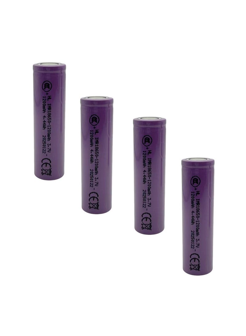 18650 Flat Top Lithium Battery 3.7V 1200mAh (Pack of 4) – Ideal for Science Projects, Robotics & DIY Learning  - Image 2