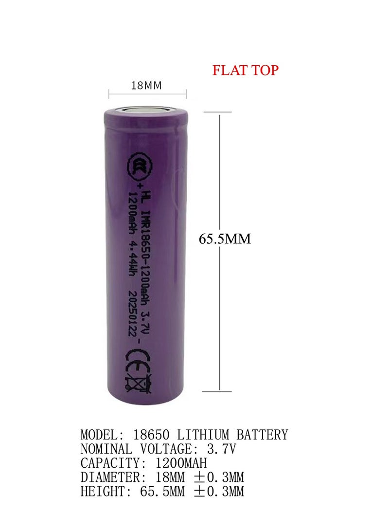 18650 Flat Top Lithium Battery 3.7V 1200mAh (Pack of 4) – Ideal for Science Projects, Robotics & DIY Learning  - Image 5