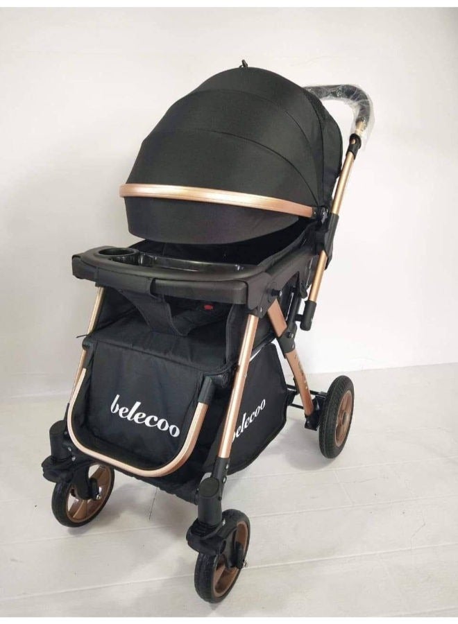 بيليكو عربة أطفال عالية الجودة قابلة للطي 208-4B - أسود - Image 2