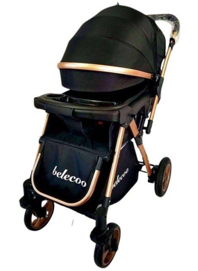 بيليكو عربة أطفال عالية الجودة قابلة للطي 208-4B - أسود - Image 1