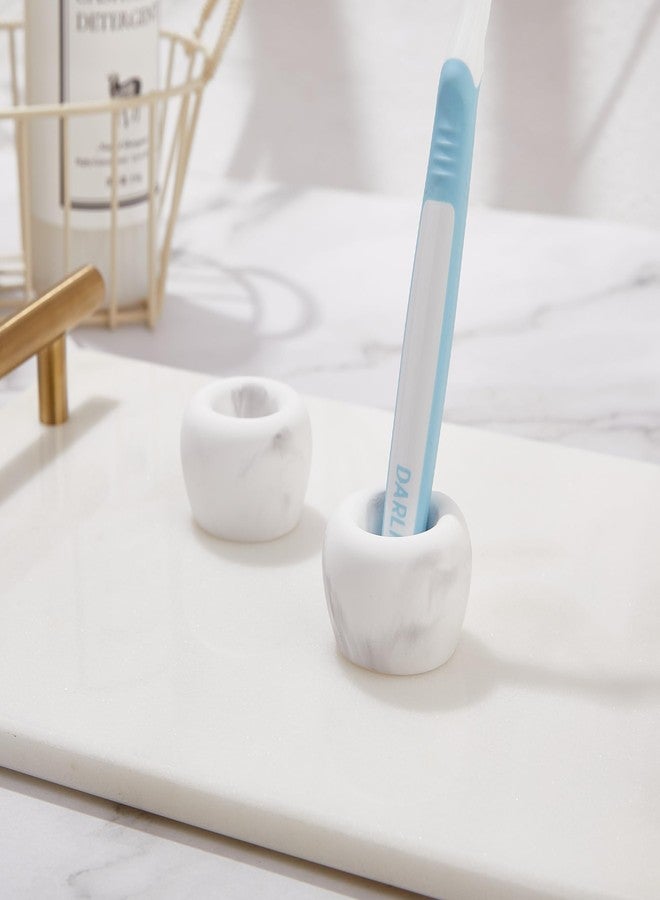 Amviner Mini Diatomite Toothbrush Holders for Bathrooms, Quick-Dry Tooth Brush Organizer Compact Portable Toothbrush Holder for Countertop - Image 3