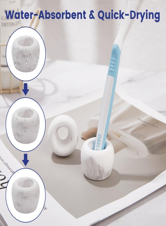 Amviner Mini Diatomite Toothbrush Holders for Bathrooms, Quick-Dry Tooth Brush Organizer Compact Portable Toothbrush Holder for Countertop - Image 4