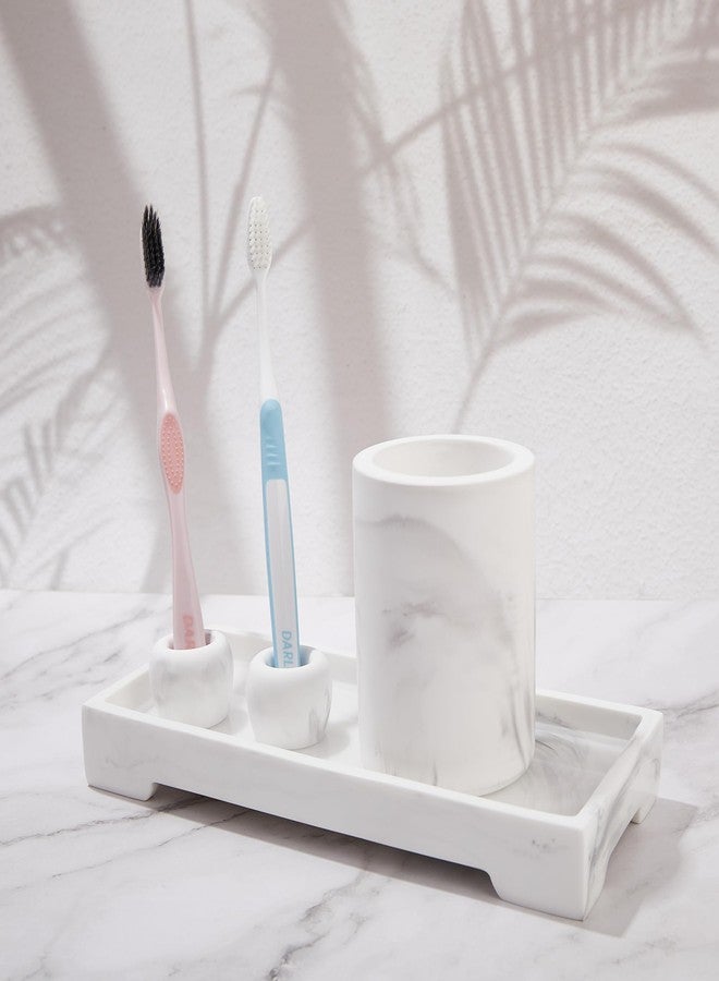Amviner Mini Diatomite Toothbrush Holders for Bathrooms, Quick-Dry Tooth Brush Organizer Compact Portable Toothbrush Holder for Countertop - Image 2