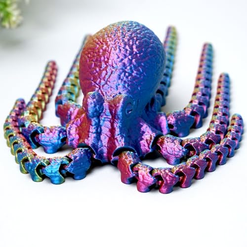 LUYUCUBE 3D Printed Octopus ModelFlexible Realistic Articulated Animal Fidget ToysMystery Figurines Gifts for EasterExecutive Desk Funny Dcor and Festival CollectibleEaster Basket Stuffers RBY - Image 5