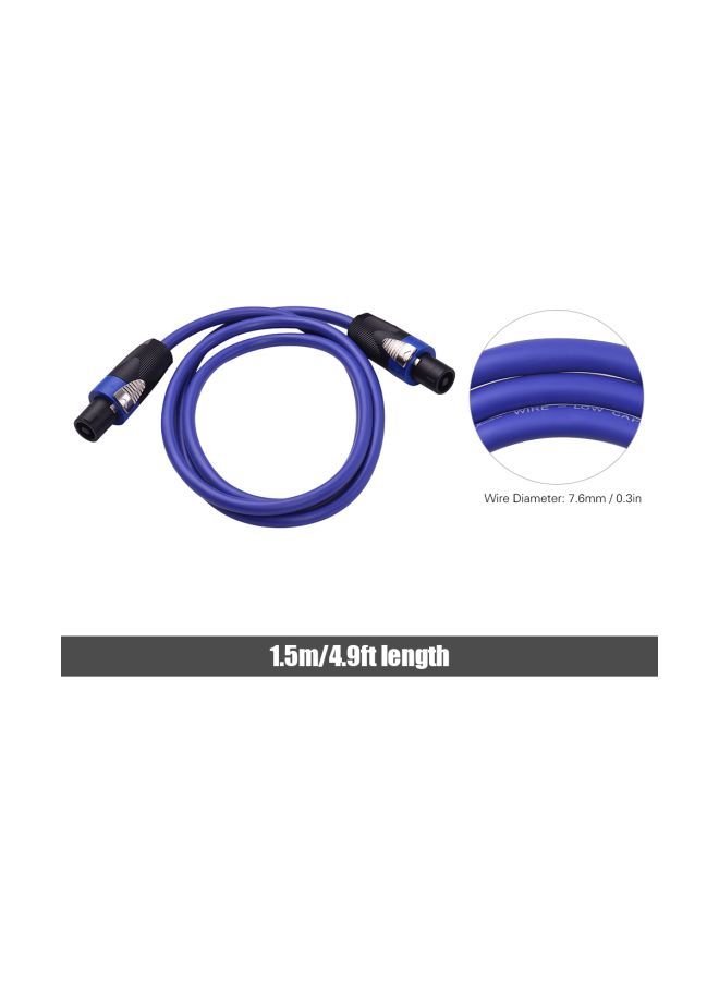 NIBEMINENT Male To Amplifier Speaker Connector Cable Cord I4698BL-2-A Blue/Black - Image 3