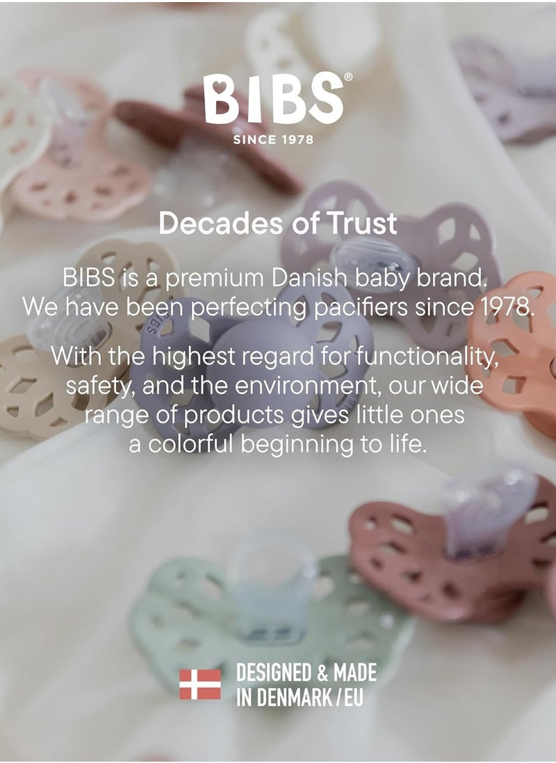 BIBS - Pacifier Infinity 2 PACK Symmetrical Silicone Size 2 Vanilla/Pine - Image 1