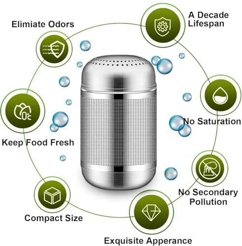 JNXHON 10-Year Refrigerator Deodorizer Odor Eliminator Fridge Deodorizer Car Deodorizer Shoe Cabinet Stainless Steel Pot Odor Absorber 2PCS - Image 2