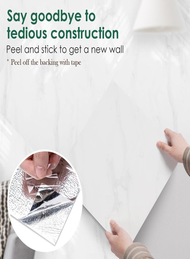 VallisCo Peel and Stick Backsplash Tiles 20 Sheets 12''x12'' PVC Self Adhesive Wall Tiles Back Splash Wall Panels Stick on Backsplash for Kitchen Bathroom Laundry Room, White - Image 5