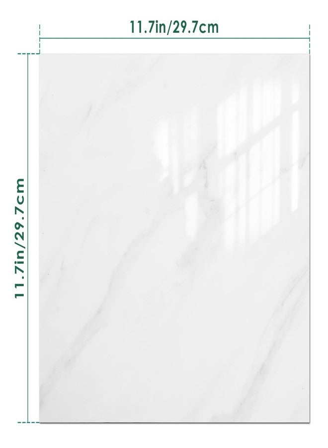 VallisCo Peel and Stick Backsplash Tiles 20 Sheets 12''x12'' PVC Self Adhesive Wall Tiles Back Splash Wall Panels Stick on Backsplash for Kitchen Bathroom Laundry Room, White - Image 2