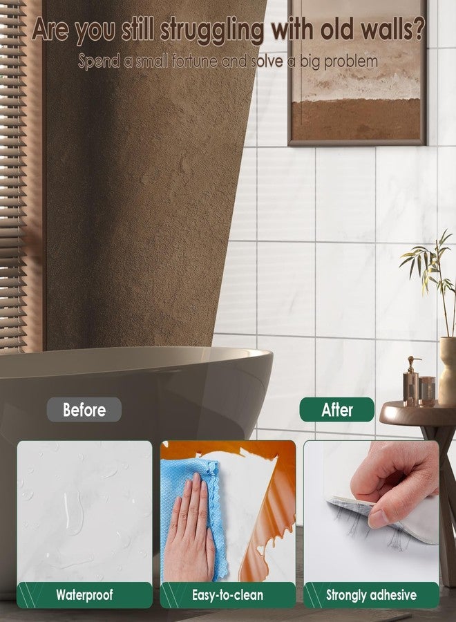 VallisCo Peel and Stick Backsplash Tiles 20 Sheets 12''x12'' PVC Self Adhesive Wall Tiles Back Splash Wall Panels Stick on Backsplash for Kitchen Bathroom Laundry Room, White - Image 3