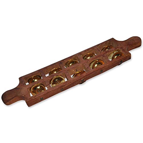 Mozart sheesham wood Jhika Cymbal Handmade Indian Musical Instrument 5 Bells - Image 1