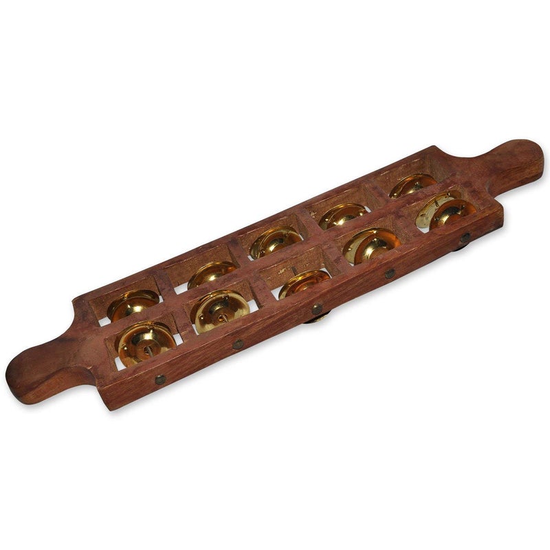 Mozart sheesham wood Jhika Cymbal Handmade Indian Musical Instrument 5 Bells - Image 4