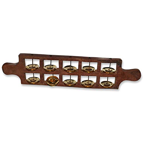 Mozart sheesham wood Jhika Cymbal Handmade Indian Musical Instrument 5 Bells - Image 2