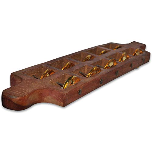Mozart sheesham wood Jhika Cymbal Handmade Indian Musical Instrument 5 Bells - Image 3