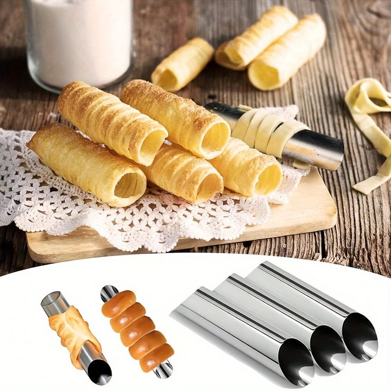 قالب خبز أنبوب قطري من الفولاذ المقاوم للصدأ مقاس 15 بوصة غير لاصق للمعجنات الدنماركية - Image 4