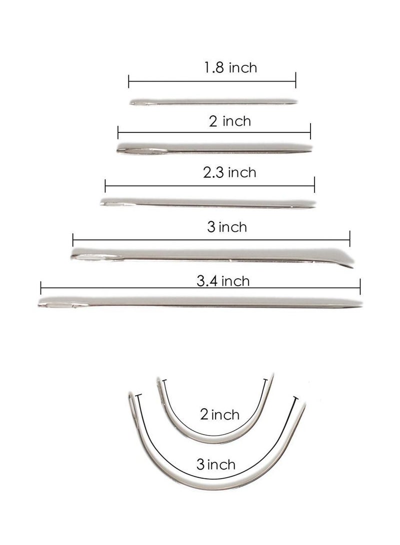 Y&D Sewing Needles, SYOSI 12Pcs Hand Leather Waxed Thread Cord and Drilling Awl Thimble for Repair  - Image 2