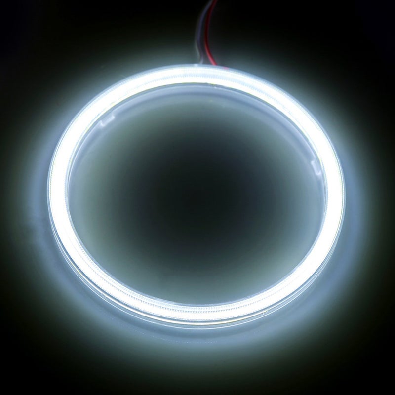 1pair Auto Halo Rings Angel Eye COB Chips Headlight DRL LED For Motorcycle Car 100mm - Image 2