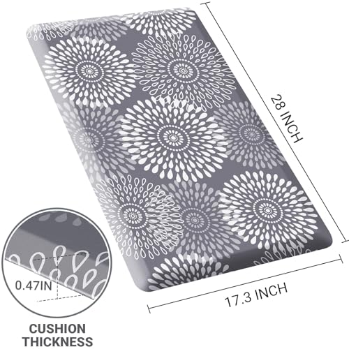 LuxStep Kitchen Mat Waterproof Kitchen Rugs for Floor Cushioned AntiFatigue Mat NonSlip Standing Desk Mat Comfort Floor Mats for House Sink Office 173 x 28 Grey - Image 3