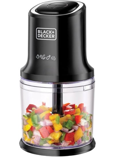 BLACK+DECKER Vertical Chopper, 4 Durable Stainless Steel Blades, 500ml Working Capacity Bowl, Sleek Chrome Trim, Powerful Motor for Chopping, Pureeing & Mincing, Easy to Use, 500 ml 500 W FC500-B5 Black