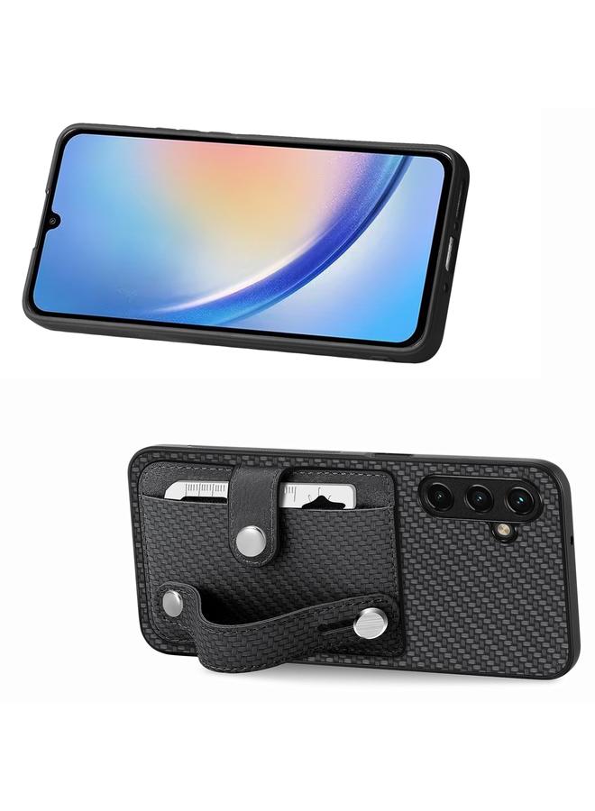 اس-توب جراب لهاتف Samsung Galaxy A34 5G مزود بمسند للمعصم ومحفظة للبطاقات وغطاء خلفي وحافظة هاتف مع سكين أدوات - Image 2