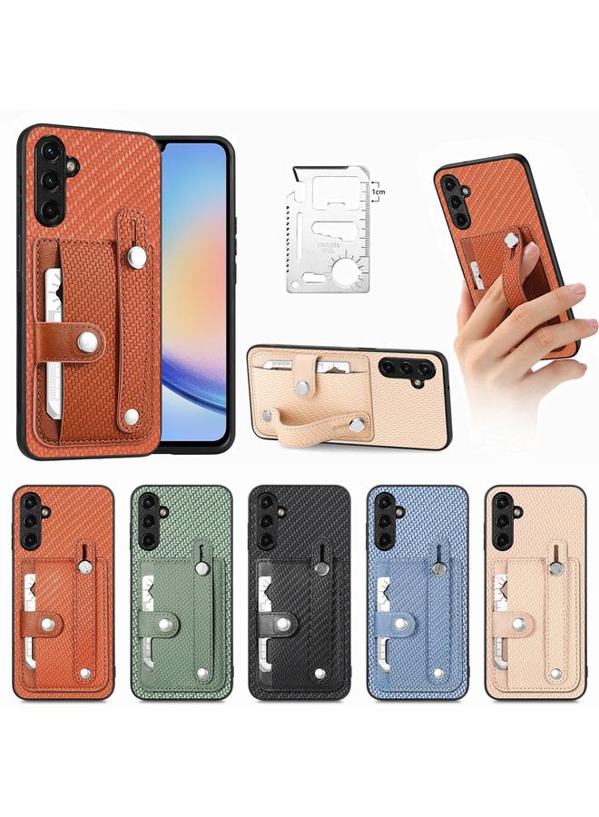 اس-توب جراب لهاتف Samsung Galaxy A34 5G مزود بمسند للمعصم ومحفظة للبطاقات وغطاء خلفي وحافظة هاتف مع سكين أدوات - Image 3