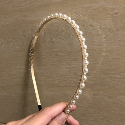 Generic Handmade Pearl Hairband Summer Facewash Accessory #12 Size Interval 