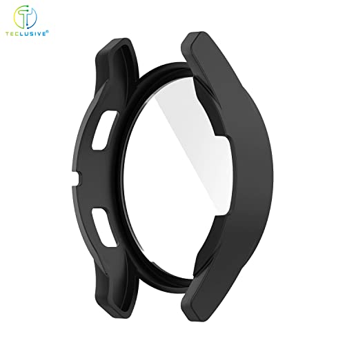 T TECLUSIVE Slim Curved Protective Cover with Tempered Glass Compatible for Galaxy Watch 4 44mm | Shockproof 360 Degree Protection Case with Tempered Glass (44MM, Black) - Image 4