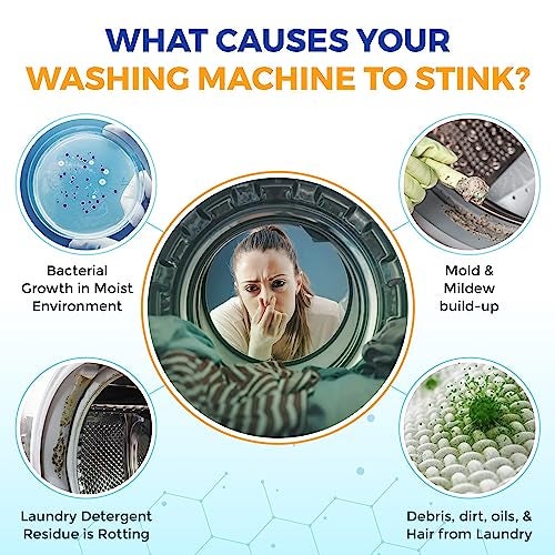 Bastion Washing Machine Cleaner, Deodorizer, & Descaler 6-Pack - Active Deep Cleaning Tablets For HE Front Loader & Top Load Washer, Septic Safe Eco-Friendly - 3 Month Supply - Image 4
