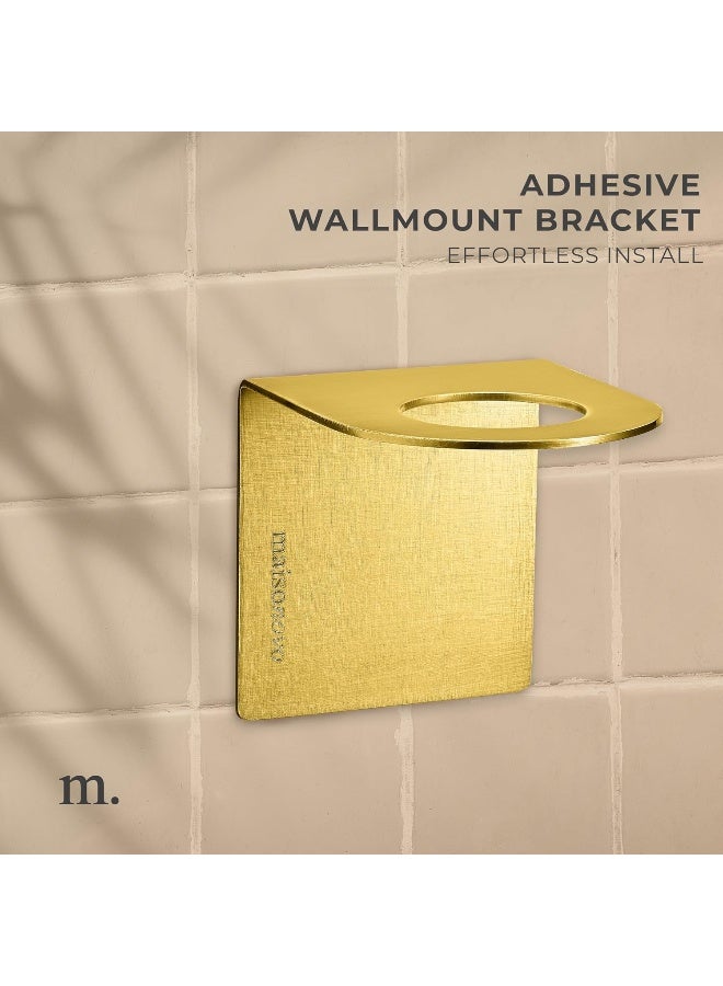 Maisonovo  Shampoo Dispenser For Shower Wall 3 Chamber - Drill Free Shower Soap Dispenser Wall Mount With Waterproof Marguax Labels | 3 Amber Plastic Bottles 4 Gold Wall Mounts - Image 5