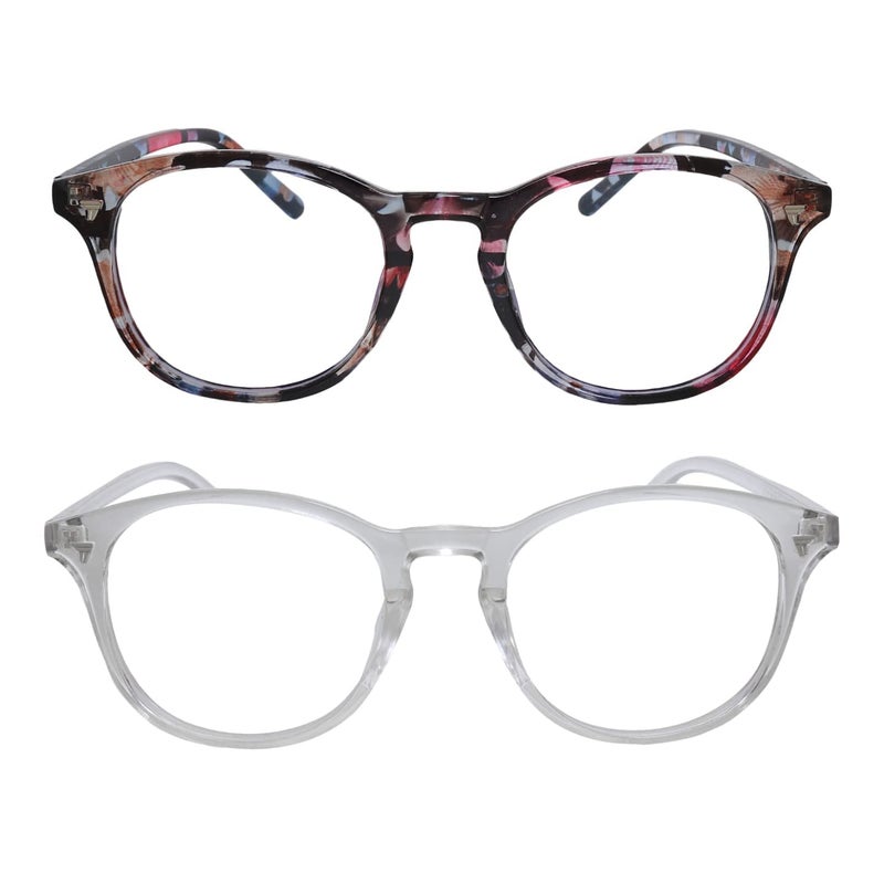 Iflash Blue Light Blocking Glasses Gaming Filter Transparent Round Eyeglasses for Eye Protection Men Women, Computer/Tablet/Laptop/Mobile/TV, Anti-blue & Anti eyestrain - Image 2