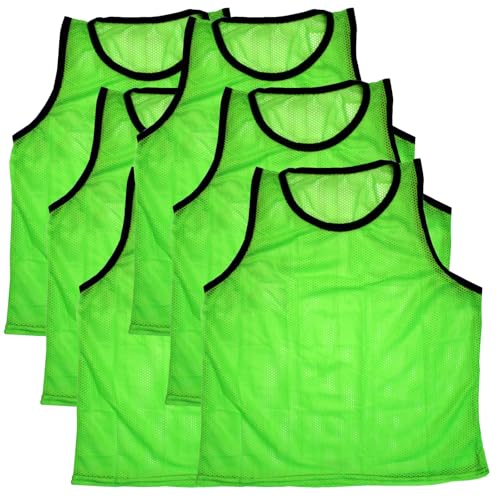 BlueDot Trading Boys 12 Pack Nylon Mesh Scrimmage Vests for Soccer, Football, Basketball, Lacrosse Team Practice Sports Training aids, Green, One Size US - Image 3