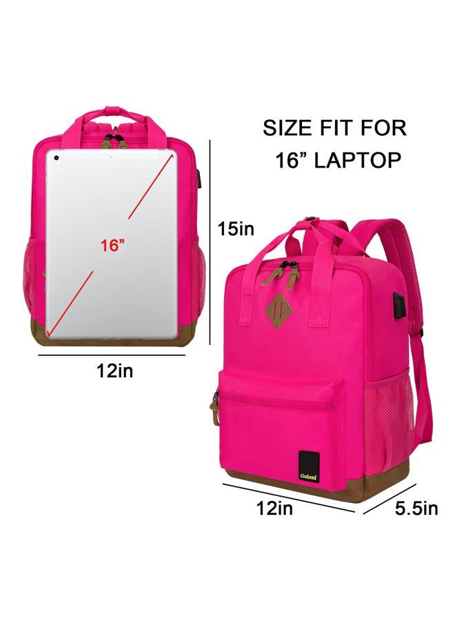 Goloni Laptop Backpack for Men Women,Travel Backpack Business Backpack with USB Port, Rose - Image 4