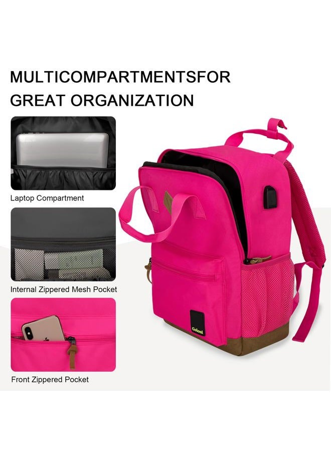 Goloni Laptop Backpack for Men Women,Travel Backpack Business Backpack with USB Port, Rose - Image 5