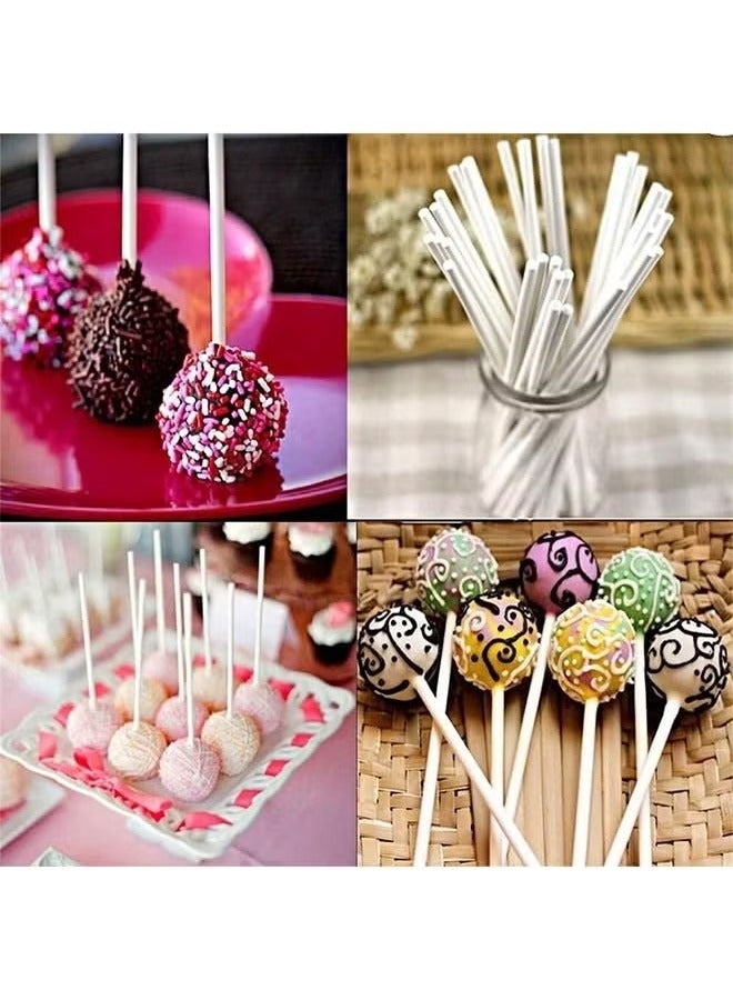 300PCS DIY Cake Pop Sticks and Wrappers Set,Including Paper Lollipop Sticks,Clear Candy Treat Bags Parcel,Gold Twist Ties for Cakepop,Lollipop,Hard Candy,Suckers,Chocolate Gift  - Image 2