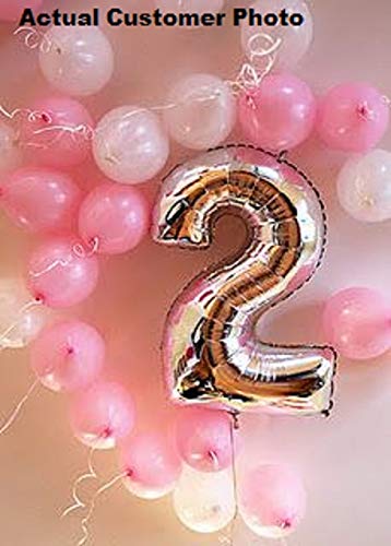 Krisah 2 No. Silver Foil Balloons for Party Decorations(32 inches) - Image 3