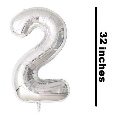 Krisah 2 No. Silver Foil Balloons for Party Decorations(32 inches) - Image 2