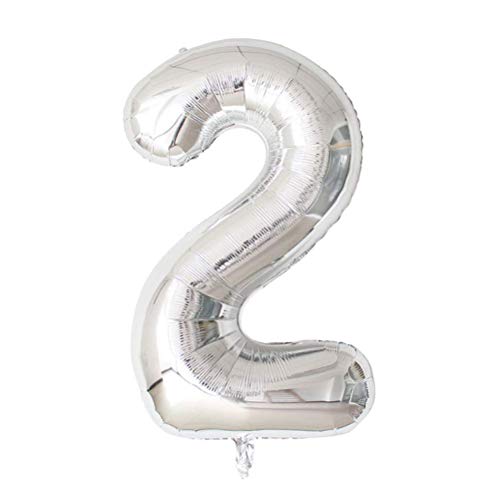 Krisah 2 No. Silver Foil Balloons for Party Decorations(32 inches) - Image 1