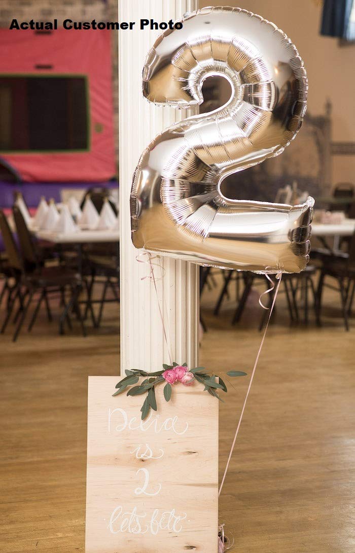 Krisah 2 No. Silver Foil Balloons for Party Decorations(32 inches) - Image 4