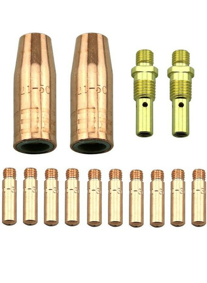 NIBEMINENT 14-Piece MIG Welding Machine Accessories Kit Gold - Image 1