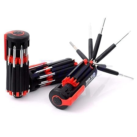 TECH 8in1 Screwdriver Set with 6 LED Lights, Portable multifunctional 8-in-1 Screw driver tool set kit with torch and magnetic heads for Mobile, Laptop repairing & Household work.  - Image 2