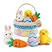Bunny Chorus Babys First Easter Basket Stuffers Playset 5ct Stuffed Plush Bunny Chick Carrot Egg for Babies Girls Boys Kids Infant Toddler Personalized Easter Decorations Gifts Party Supplies - Image 3