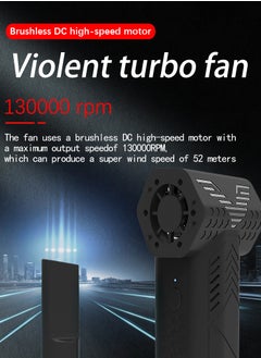General Air dust collector, electric (52m/s strong wind speed ・ 7500mAh) air dust collector, with 3 nozzles, strongest, no fan, brushless motor 3-speed wind adjustment, small and powerful Type-C rechargeable type, multi-function (PC keyboard dust removal/car cleaning/car washing, snow blowing/yard cleaning, etc.)  - Image 2