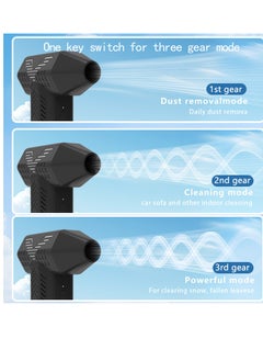 General Air dust collector, electric (52m/s strong wind speed ・ 7500mAh) air dust collector, with 3 nozzles, strongest, no fan, brushless motor 3-speed wind adjustment, small and powerful Type-C rechargeable type, multi-function (PC keyboard dust removal/car cleaning/car washing, snow blowing/yard cleaning, etc.)  - Image 3
