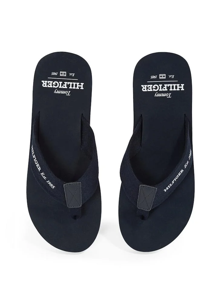 تومي هيلفيغر Monogram Detail Beach Flip Flops