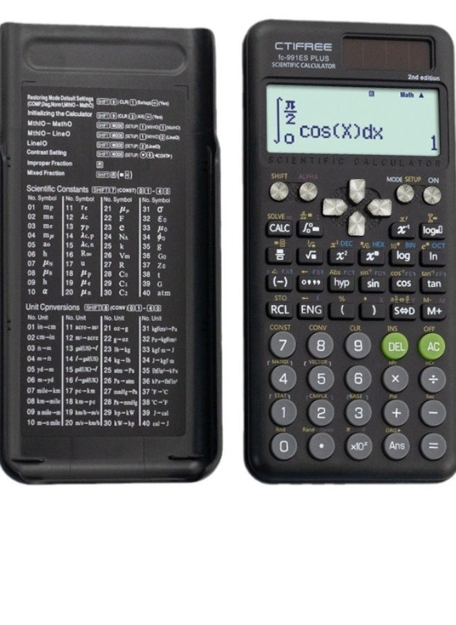 سيتيفري آلة حاسبة علمية CTIFREE سوداء FX991 ES PLUS الجيل الثاني  - Image 3