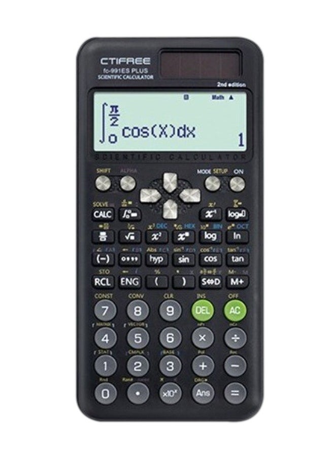 CTIFREE CTIFREE Black Scientific Calculator (Fx991 Es Plus 2nd Gen) - 417 Functions Solar/Battery Dual Power For Students, School & College Natural Display Black  - Image 1