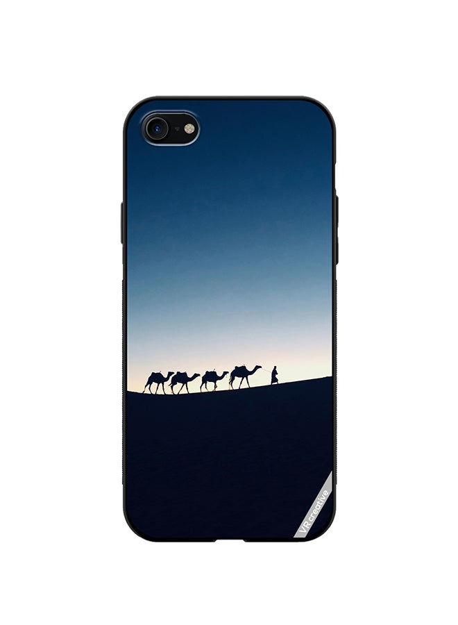 VR CREATIVE Protective Case Cover For Apple iPhone SE (2022) Camel Walking Design Multicolour - Image 1